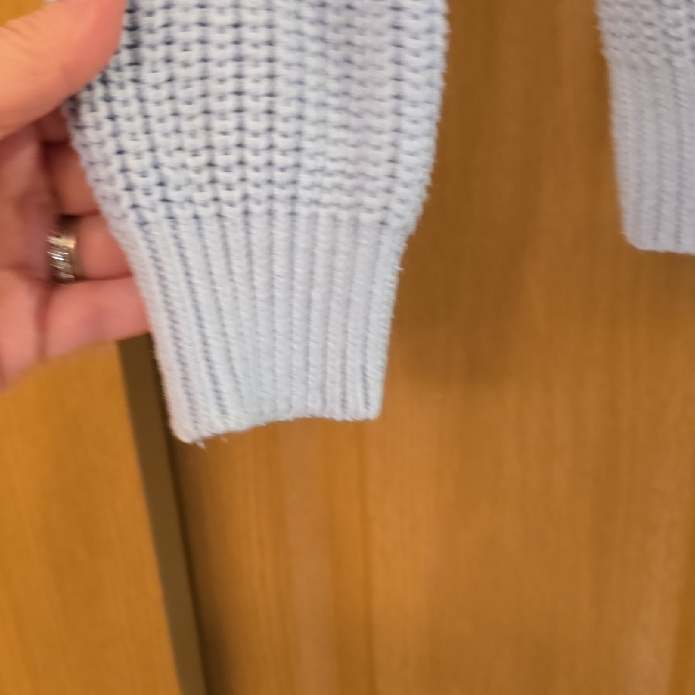 LOFT Crochet Yoke Collared V‑Neck Sweater - Picture 5 of 8